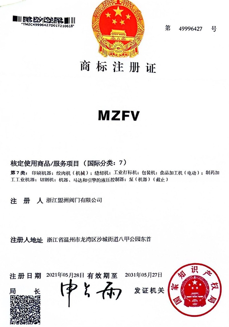 Trademark Registration Certificate