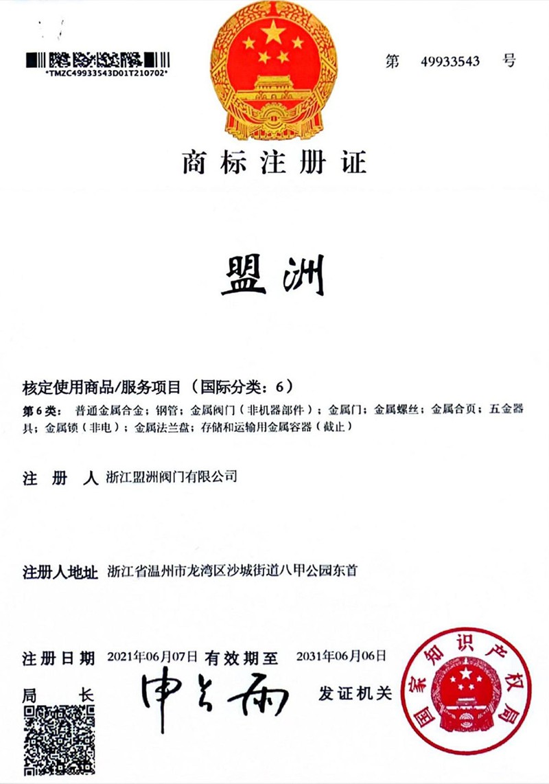 Trademark Registration Certificate